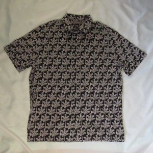 DANIEL CREMIEUX mens BUTTON short sleeve SUPER SOFT black WHITE shirt SIZE LARGE